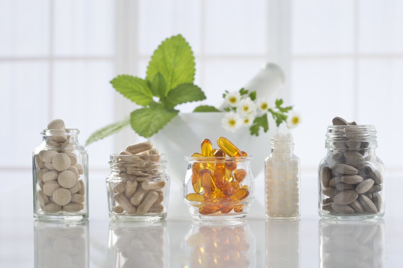 jars filled with supplements